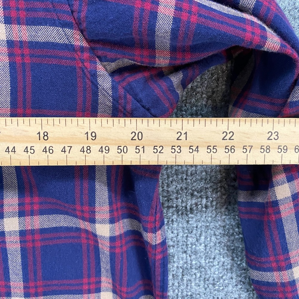 Uniqlo Ines De La Fressange Shirt Dress Size M Blue‎ Flannel Button Up Farm Barn - Picture 8 of 9